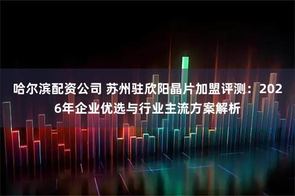 哈尔滨配资公司 苏州驻欣阳晶片加盟评测：2026年企业优选与行业主流方案解析